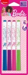 Maped Barbie Baltosios lentos žymekliai, 4 vnt., 1,5 mm apvalus antgalis, bekvapiai, sausai trinami, įvairių spalvų 741301