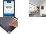 EUROPEL Economy A3 juodas eloksėto aliuminio spragtelimų rėmas, 25 mm suapvalintas profilis, tvirtinamas prie sienos, anti-glare PET priekis 355094