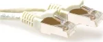 ACT Ivory 0,5 m S/FTP CAT6A &bdquo;Snagless&ldquo; tinklo kabelis su RJ45 jungtimis FB6000