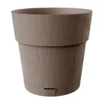 STEFANPLAST Ethica apvalus vazonas su padėklu, rudas, 40x39 cm, 25 L