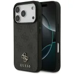 Guess 4G Small Classic Logo MagSafe dėklas iPhone 18 Pro / 17 Pro, juodas