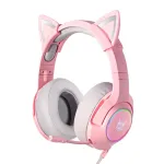 Ausinės Onikuma K9 Pink RGB žaidimams