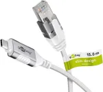 Goobay 74392 USB 3.1 A tipo į RJ45 kabelis, 15 m, baltas