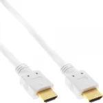 InLine High Speed HDMI laidas su Ethernet, M/M, baltas, auksuoti kontaktai, 2m