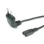 ROLINE - Stromkabel (250 VAC, 2.5 A) - Eurostecker (M) bis IEC 320 EN 60320 C7 (W) - 1.8 m - geformt, 90-Grad-Anschluss - Schwarz (19.07.2093)