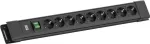 Maitinimo juosta Bachmann CONNECTUS 9x CEE7/3 lizdai su 1 jungikliu, 2,0 m laidas, CEE7/7 ki&scaron;tukas &mdash; Juoda