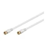 Wentronic Goobay SAT jungiamasis kabelis, 100% ekranuotas, auksuotas, baltas, 5 m, F ki&scaron;tukas &ndash; F ki&scaron;tukas (67293)