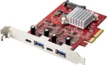 Renkforce RF-4679642 2+2 prievadų USB 3.2 Gen 2 valdiklio kortelė USB 3.2 Gen 2, USB-C&trade; PCIe (RF-4679642)