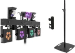 EUROLITE LED &scaron;viesų rinkinys KLS Scan Pro Next Compact su BPS-3 juodu garsiakalbio stovu