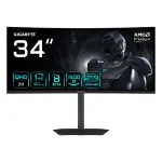 GIGABYTE GS34WQCA 34 colių WQHD lenktas žaidimų monitorius - 3440 x 1440, 1500R, 120Hz, 1ms, 300 cd/m&sup2;, FreeSync Premium, HDR Ready, HDMI 2.0, DisplayPort 1.4
