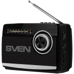 Garsiakalbis SVEN SRP-535, juodas (3W, FM/AM/SW, USB, microSD, žibintuvėlis, baterija)