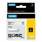 DYMO Rhino pramoninės vinilinės etiketės | 9 mm x 5,5 m | Juodas spausdinimas ant balto | Lipnios | skirtos Rhino ir LabelManager etikečių spausdintuvams