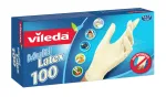 Vienkartinės latekso pir&scaron;tinės VILEDA Multi Latex 100, smėlio spalvos, dydis S/M, 100 vnt.