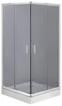 DEANTE Square Shower Enclosure 80x80 cm Chrome Tempered Glass