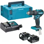 Akumuliatorinis smūginis gręžtuvas-suktuvas Makita 18V Brushless Impact Drill DHP485RAJ 50/27Nm 2x2.0Ah LXT