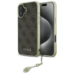 Guess GUHCP16SGF4GBR Hardcase, skirta Apple iPhone 16 6,1 colio, ruda, 4G Charms kolekcija