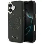Guess perforuotas 4G MagSafe dėklas iPhone 17, juodas