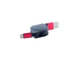 ShiverPeaks USB 2.0 įkrovimo laidas A-Male į Micro-B Male, i&scaron;traukiamas, raudonas, 0,8 m