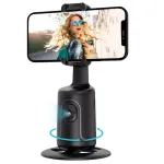 iWear P01 automatinis veido sekimo selfie stovas su trikoju ir i&scaron;maniojo telefono laikikliu, juodas