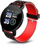 iWear Smart Band 119s Plus Fitness Tracker Heart Rate & Sleep Monitor Black Red