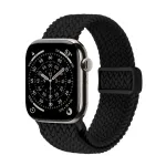 Crong Wave Band Braided Nylon Watch Strap for Apple Watch 44/45/46/49 mm (Black)