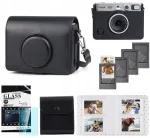 LOVEINSTANT 5-in-1 rinkinys: Dėklas + Grūdintas stiklas + 64-ki&scaron;enių albumas + Laikiklis nuotraukoms + Rėmeliai, skirtas Fuji Instax Mini Evo / Juoda