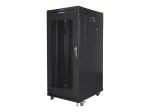 Spintos stovas 19 inch 27U 600x800 mm, perforuotos durelės su LCD ekranu (plok&scaron;čias paketas)