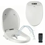 MEDIA-TECH Smart Toilet Seat MT5705 Electronic Bidet su &scaron;ildoma sėdyne, &scaron;ilto vandens plovimu, džiovintuvu, dezodorantu, naktine &scaron;viesa, nuotolinio valdymo pultu