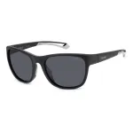 POLAROID SPORT PLD7051S003 Unisex akiniai - Juodas rėmas, pilki poliarizuoti lę&scaron;iai 57mm