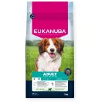 EUKANUBA Adult Small/Medium Breed sausas &scaron;unų ėdalas su daug ėrienos ir ryžių, 12 kg