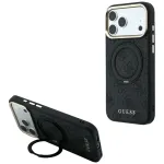 Guess Ring Stand 360 4G Classic Logo MagSafe dėklas, skirtas iPhone 18 Pro Max / 17 Pro Max - juodos spalvos
