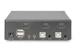 KVM jungiklis Digitus 2 prievadų vieno ekrano 4K HDMI