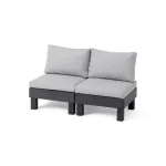 KETER sodo sofa dvivietė Elements 2 Seater pilka/&scaron;viesiai pilka