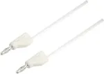 VOLTCRAFT MSB-300-1-WS saugos matavimo laidas, 4 mm bananų ki&scaron;tukas &ndash; 4 mm bananų ki&scaron;tukas, 1 m, baltas, CAT III 1000 V / CAT IV 600 V, 16 A