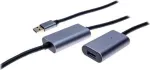 EXERTIS CONNECT aktyvus USB 3.0 prailginimo kabelis 10 m, USB-A ki&scaron;tukas &ndash; USB-A lizdas, 5 Gbps, juodas 149264
