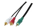 Exertis Connect 108791 garso kabelis 3 m, 3,5 mm į 2 x RCA, juodas