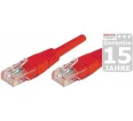 EXERTIS CONNECT Cat.5e U/UTP komutacinis kabelis, raudonas, 5,0 m, plonu apsauginiu antgaliu 853946