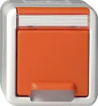 Gira SCHUKO lizdas su atlenkiamu dangteliu, vir&scaron;utinio montavimo, oranžinis 4440309