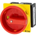 Eaton T3-1-102/EA/SVB kum&scaron;telinis jungiklis, 3 polių, 32 A, blokuojamas, geltonas/raudonas