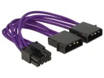 DeLOCK - maitinimo blokas - vidinis maitinimo &scaron;altinis, 4 kontaktų (ki&scaron;tukas) - 8 kontaktų maitinimo kabelis (EPS12V) (lizdas) - 15 cm - violetinis (83703)