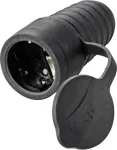 Sygonix SY-5806882 Schuko mova, guminis korpusas, 250 V/AC, juodas, IP44
