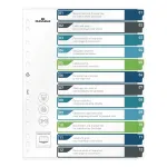 DURABLE 679627 A4+ polipropileno tu&scaron;ti skyrikliai, įvairiaspalviai, portretinė orientacija, 0,27 mm, 11 skylių universalus perforavimas
