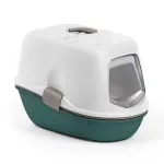 STEFANPLAST Furba Top Chic uždara kraiko dėžė katėms su gaubtu 58,5x39,4x42,7 cm balta/žalia
