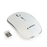 Belaidė pelė GEMBIRD MUSW-4B-01-W, ambidekstrinė, optinė 1600 DPI, 4 mygtukai, RF belaidė, balta