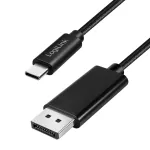 Logilink CUA0130 USB 3.2 Gen2 Type-C kabelis, C/M į DP/M, 8K/60 Hz, nailonas, metalas, juodas, 1 m