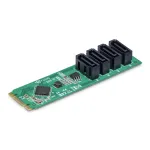 StarTech.com 4 prievadų M.2 į SATA adapterio kortelė, M.2 PCIe 3.0 į SATA HDD/SSD plėtinio kortelė, ASM1064 mikroschema, M.2 NVMe į 4x HDD/SSD, skirta Windows/macOS/Linux