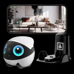 Enabot EBO Air 2 Plus &ndash; robotas kompanjonas namams, 3K kamera, naktinis matymas, Wi-Fi, baltos spalvos