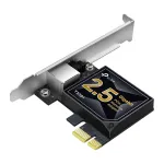 TP-Link TX201 2.5G PCIe tinklo adapteris, vidinis, laidinis, PCI Express, Ethernet, 2500 Mbit/s, juoda, pilka
