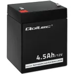 Qoltec 53033 AGM akumuliatorius 12 V 4,5 Ah, maks. 1,35 A, nereikalaujantis priežiūros