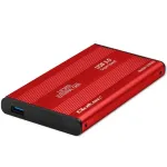 I&scaron;orinis dėklas HDD/SSD QOLTEC 51860 2.5 colio SATA III, USB Type-A, 5 Gbit/s, aliuminis, raudonas